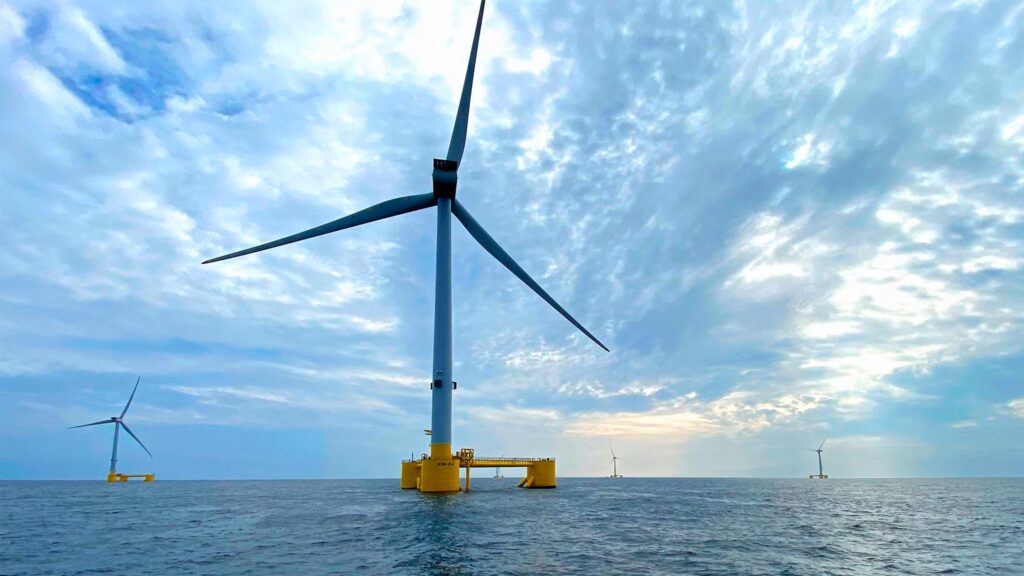 floating offshore wind turbine on water
