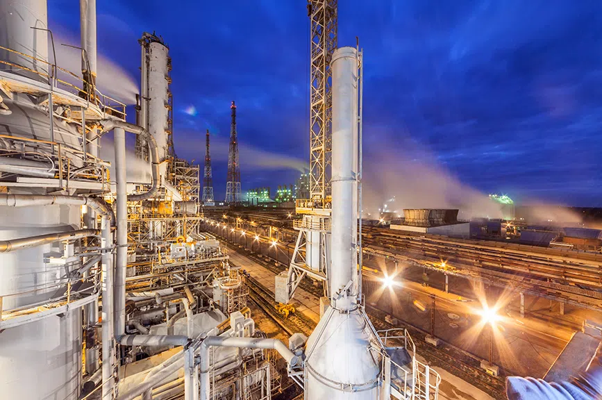 picture showing a petrochemical plant on the US Gulf 'Chemical Coast' that could be decarbonized via building out Power-to-X