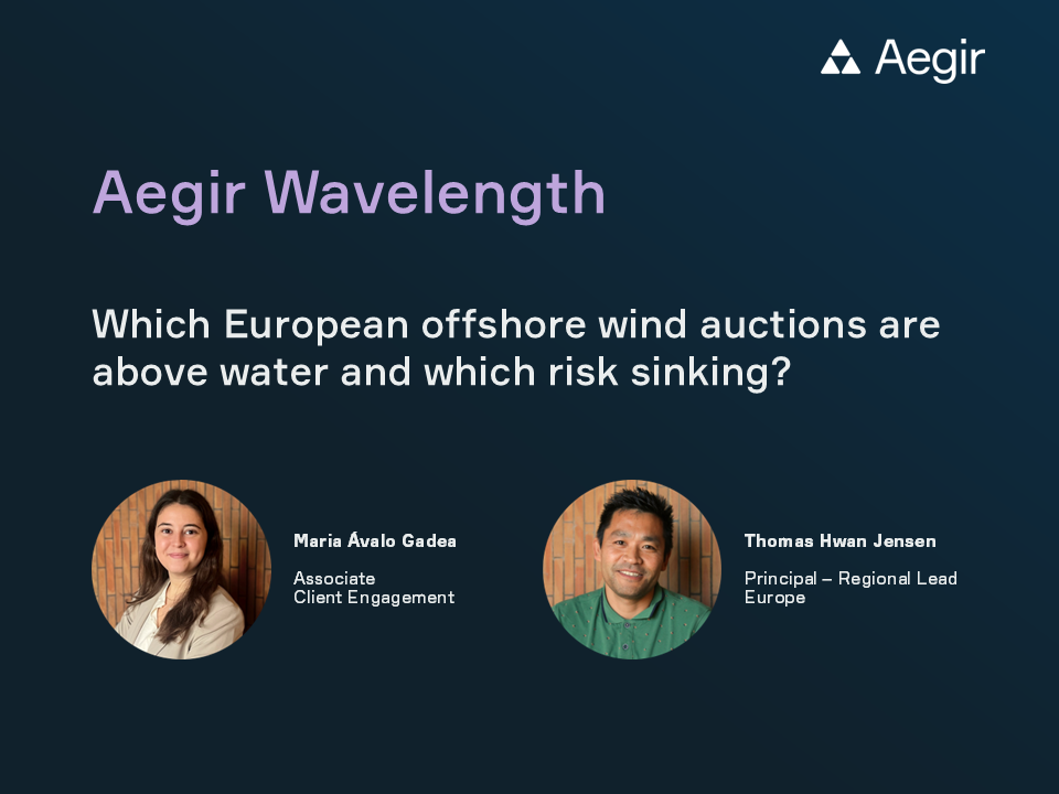 Aegir Insights Wavelength Intelligence Briefing: Which European offshore wind auctions are above water and which risk sinking?